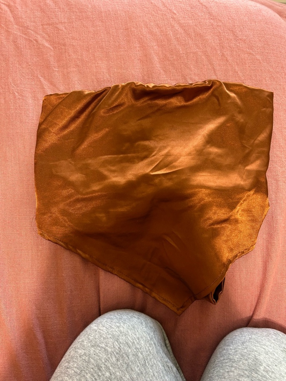 Windsor Rust Satin Skirt with Elastic Waist